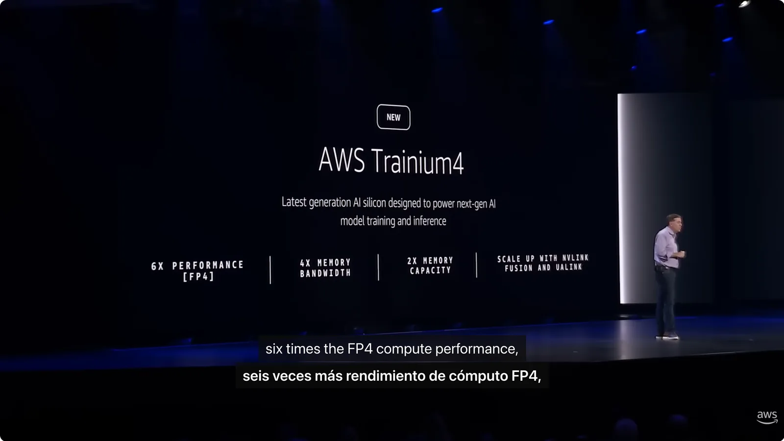 AWS re:Invent Keynote with dual English and Spanish subtitles