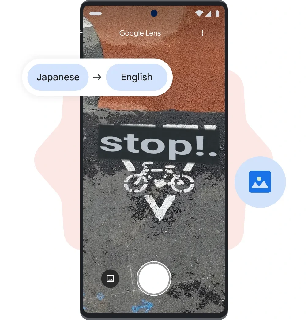 Google Translate camera translation interface