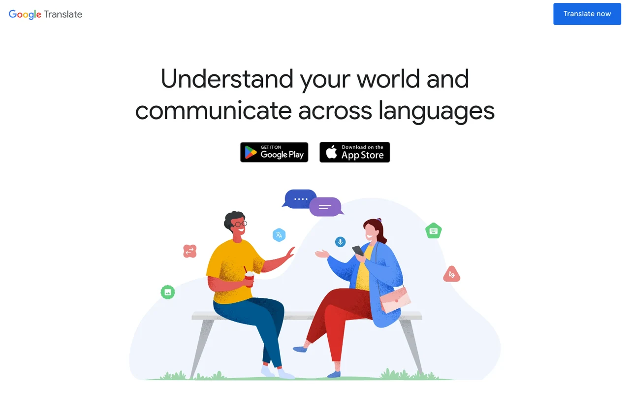 Google Translate official product overview page