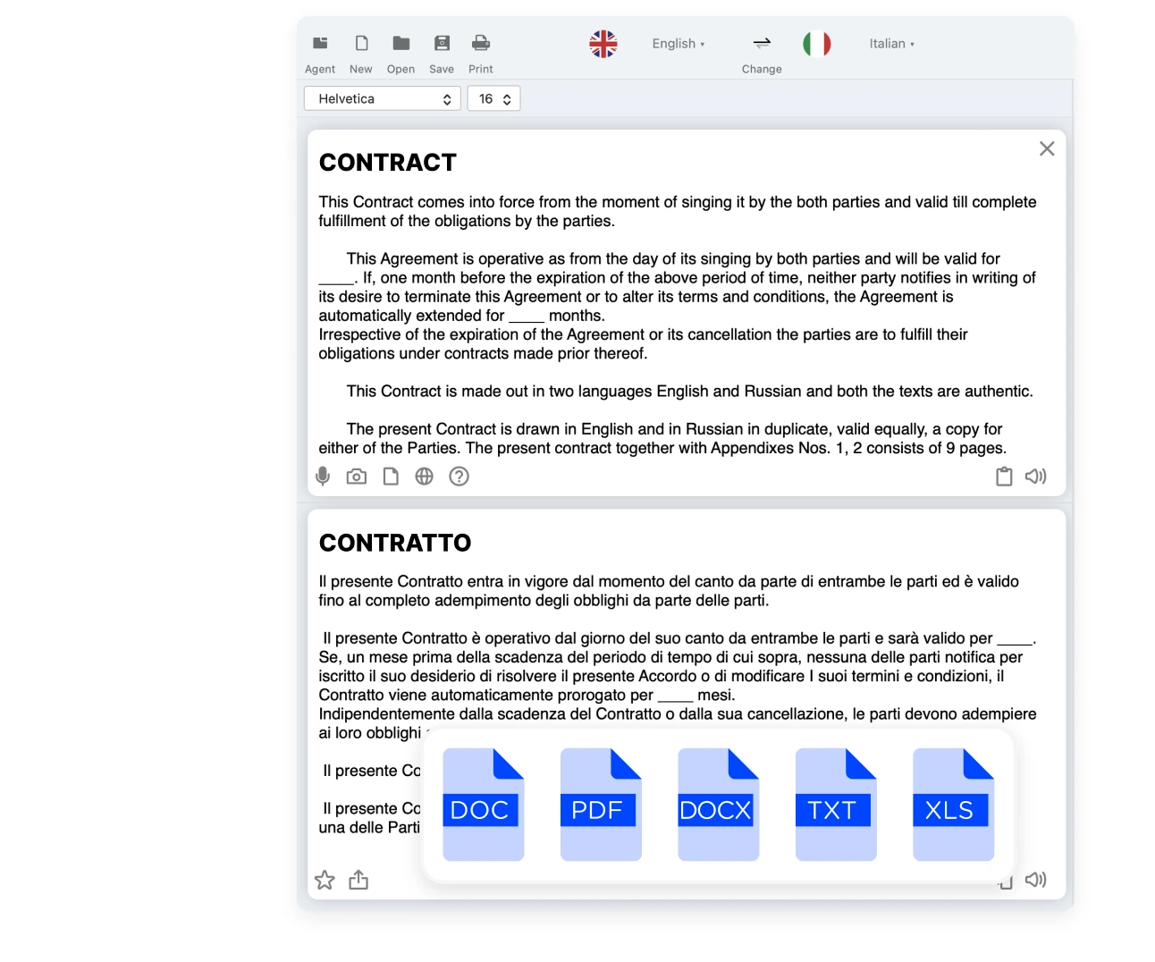 Lingvanex document formats support