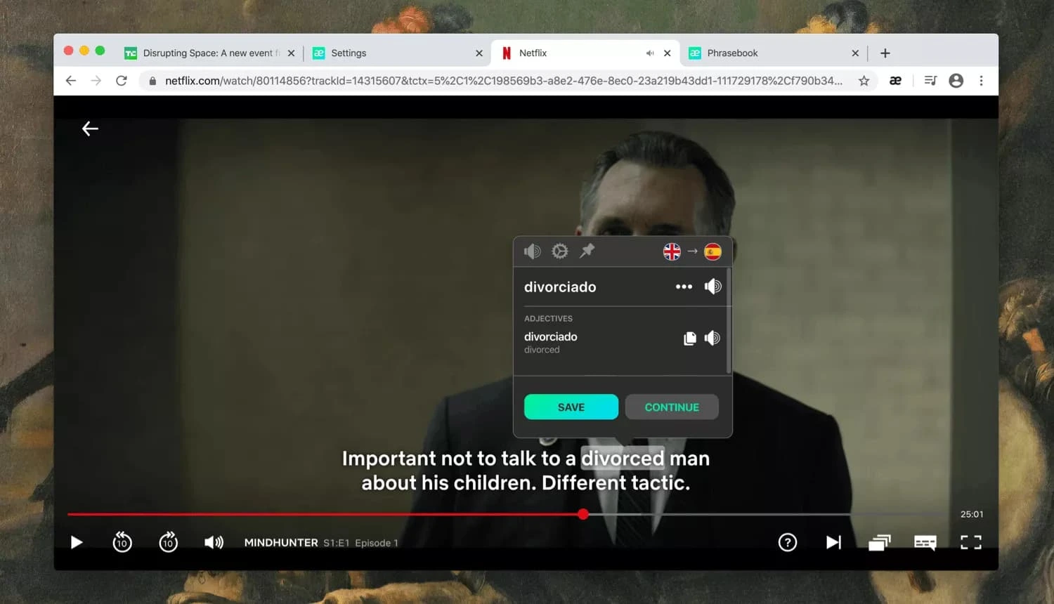 Mate Translate Netflix subtitle word lookup