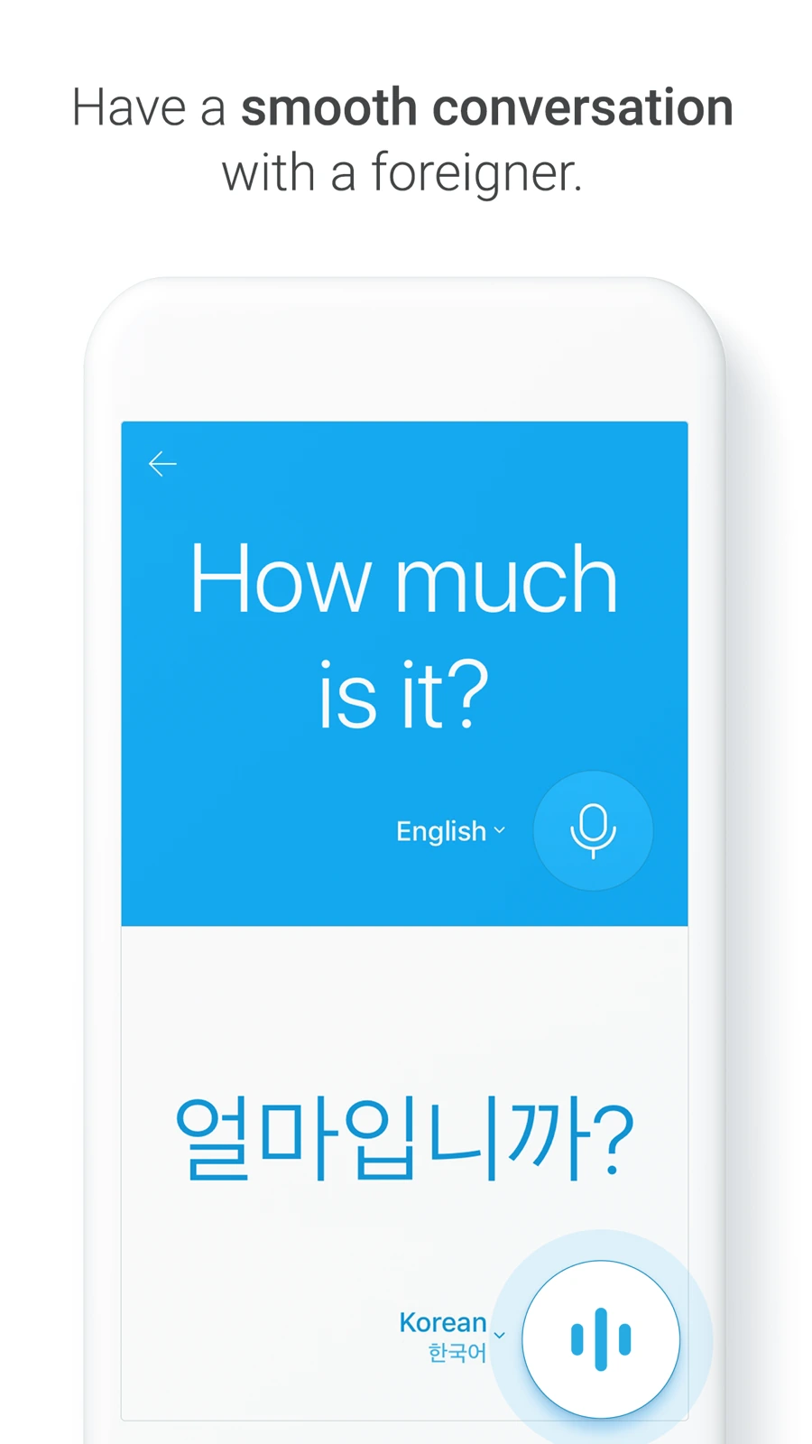 NAVER Papago mobile conversation translation interface