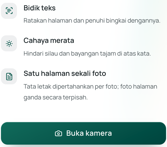 Tombol Buka kamera dan tips foto di halaman seluler Equalang