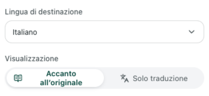Pannello delle impostazioni dell'estensione Equalang