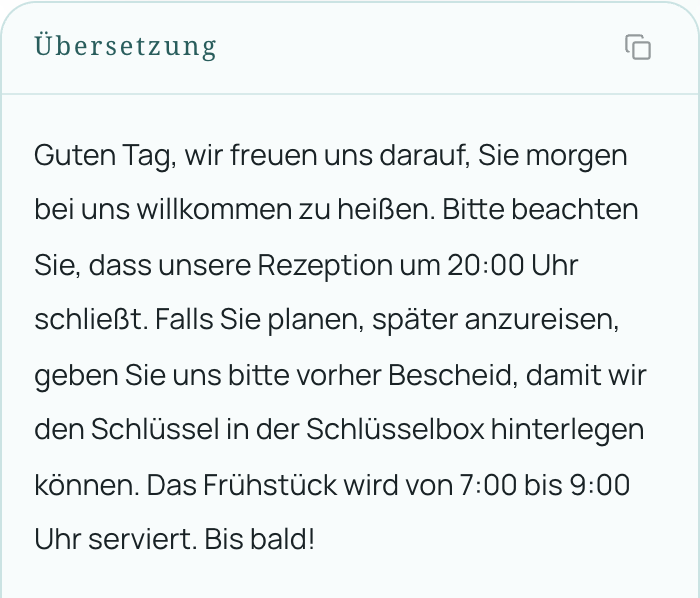 Französische E-Mail ins Deutsche übersetzt