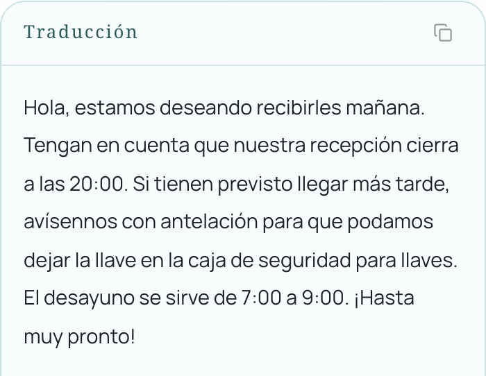 Correo en francés traducido al español