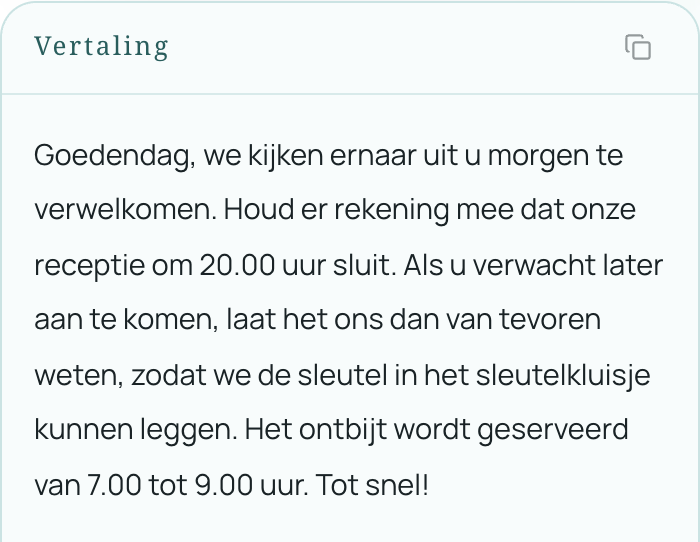 E-mail in het Frans vertaald naar het Nederlands