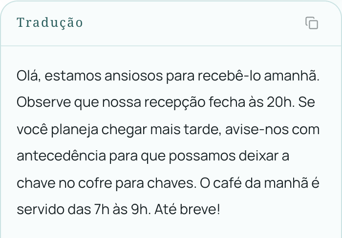 E-mail em francês traduzido para o português