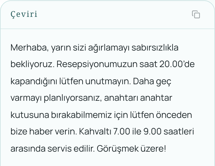 Fransızca e-posta Türkçeye çevrildi