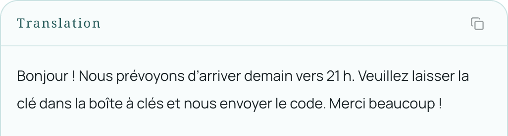 English reply translated to French