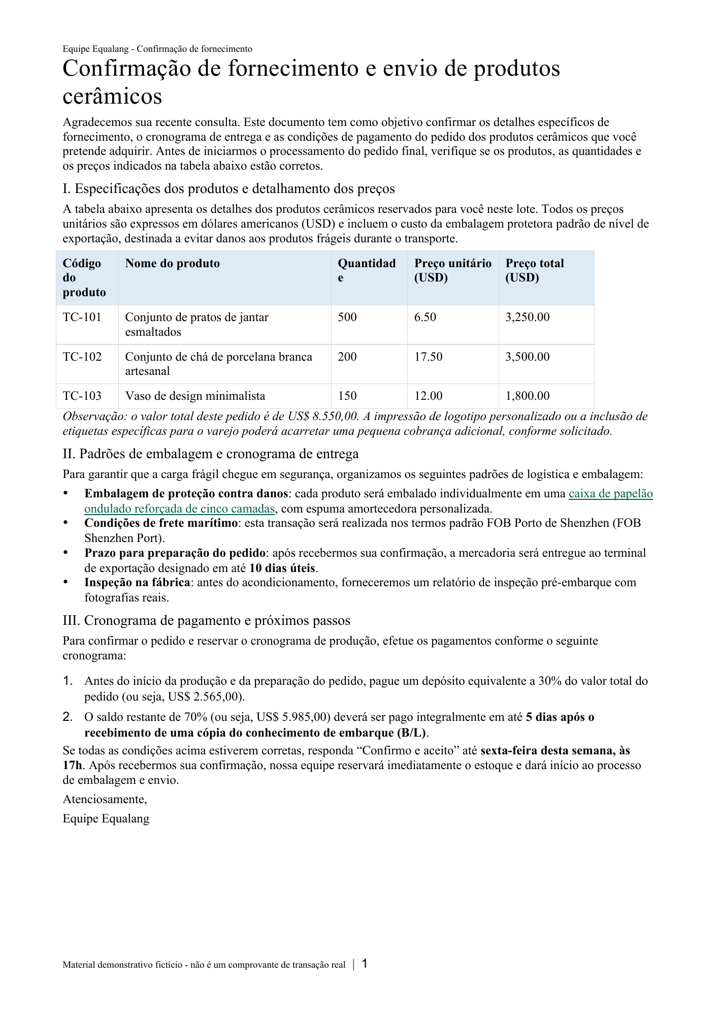Página completa da tradução em português