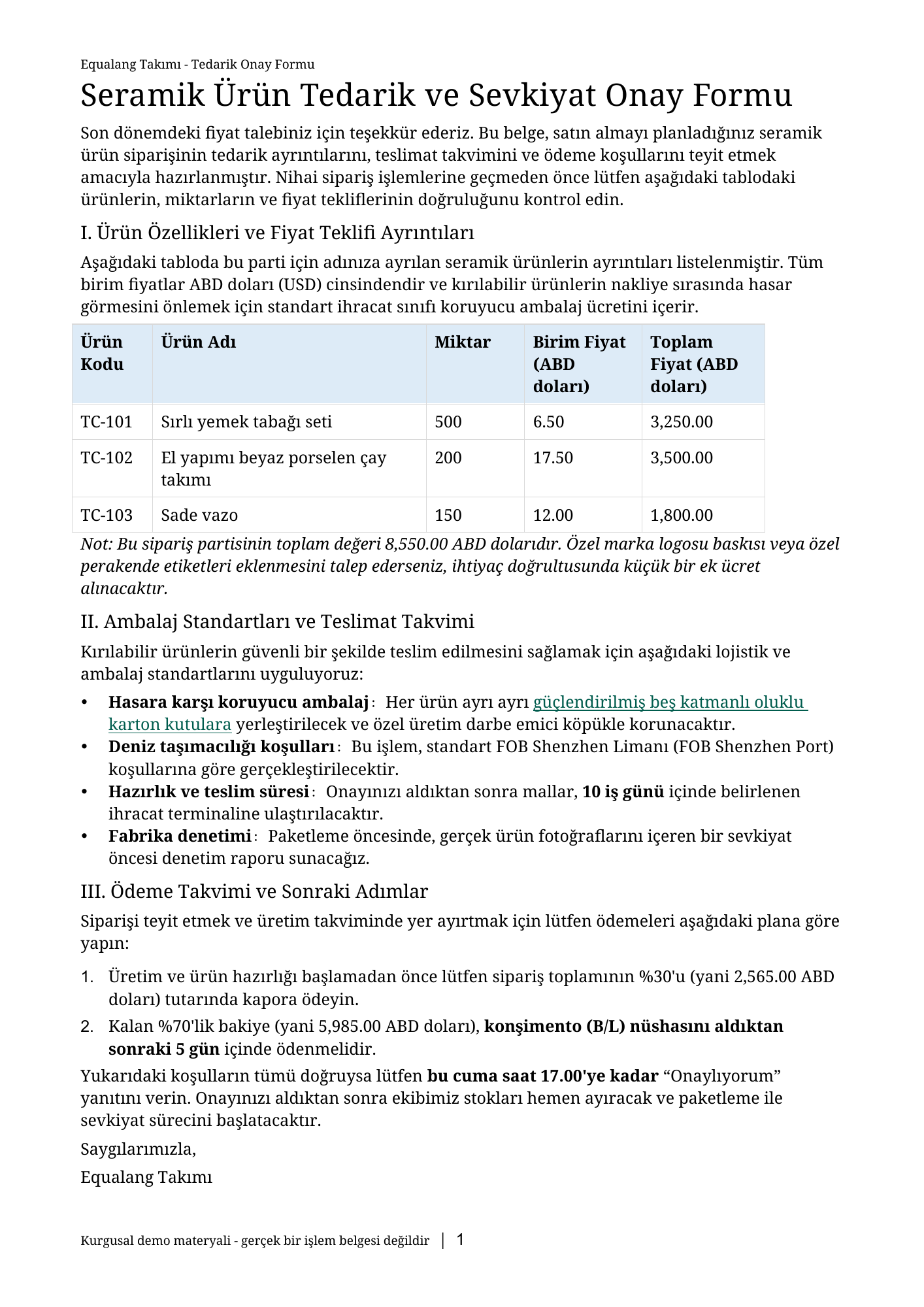 Türkçe çevirinin tam sayfası