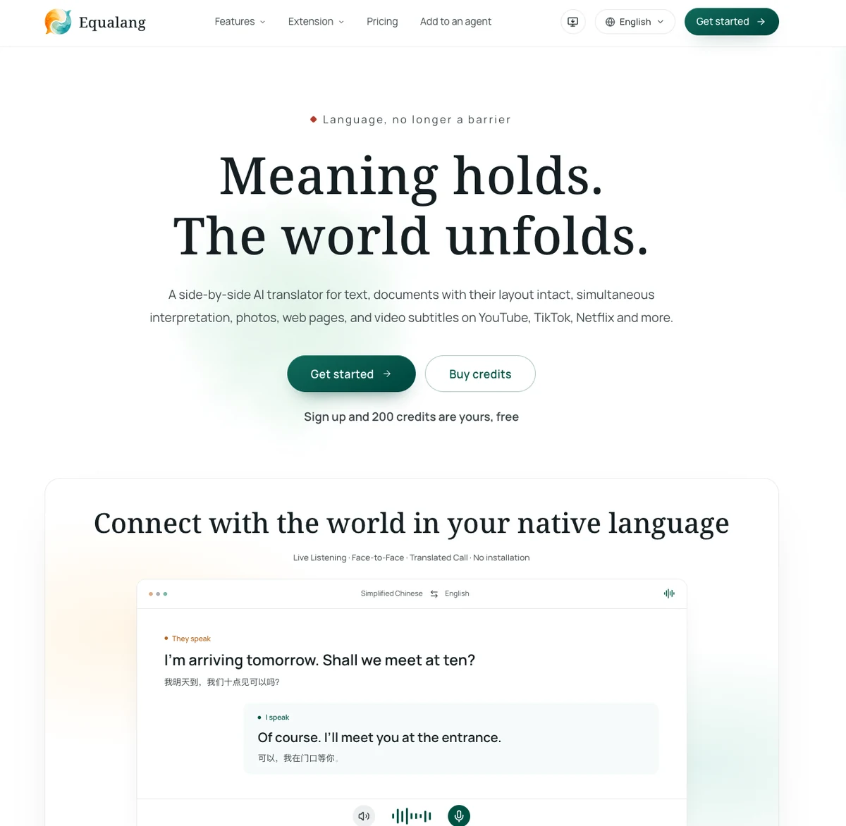 Equalang official English homepage