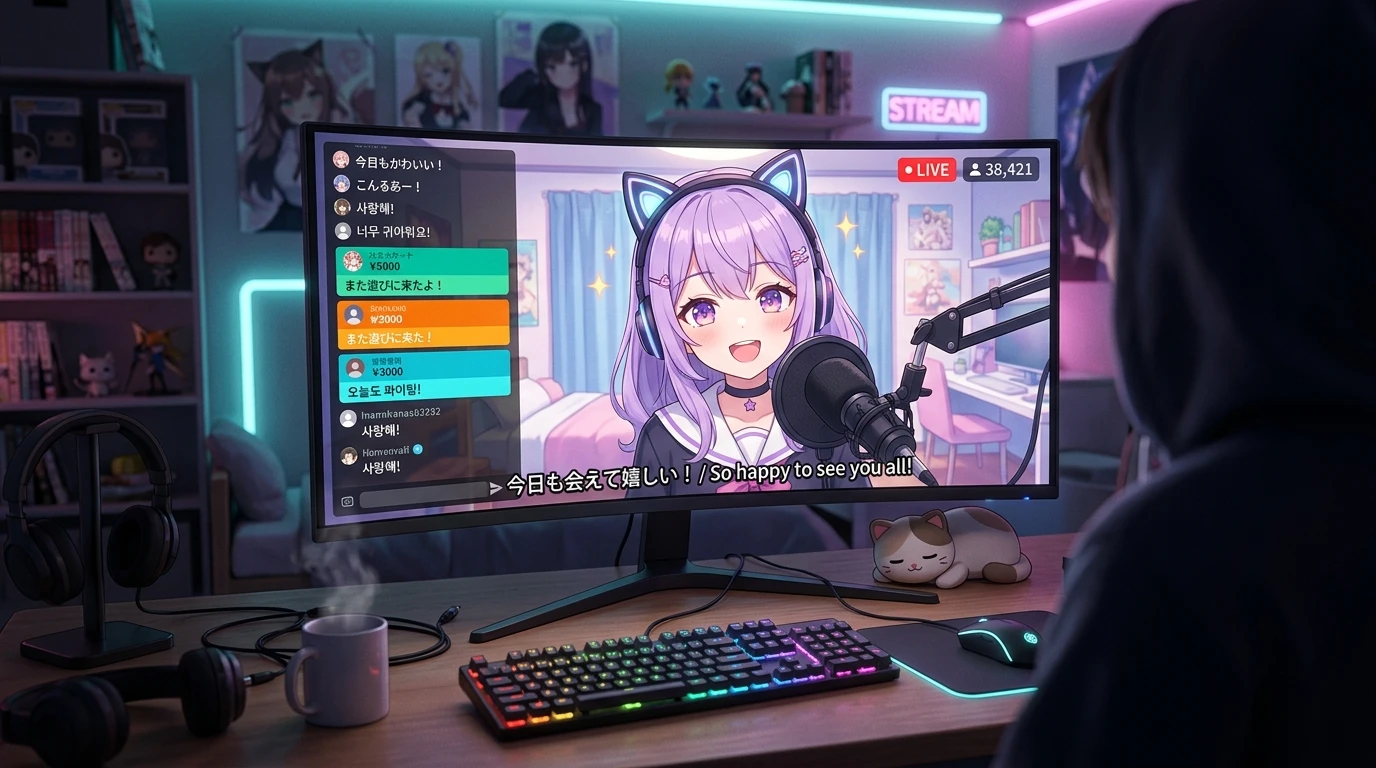 Guide to Raw Korean and Japanese Livestreams with Real-Time Subtitles and Chat Translation