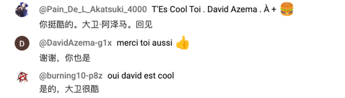 YouTube 法语直播聊天翻译
