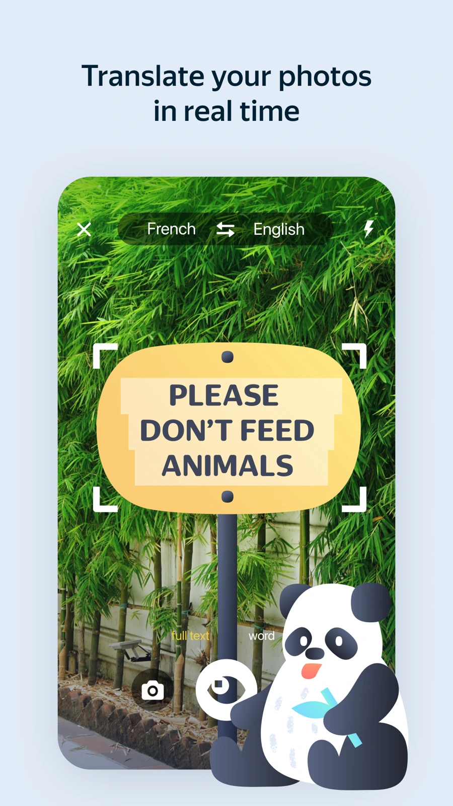Yandex Translate mobile photo translation interface